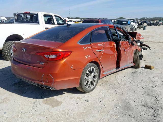 5NPE34AB7FH124718 - 2015 HYUNDAI SONATA SPO ORANGE photo 4