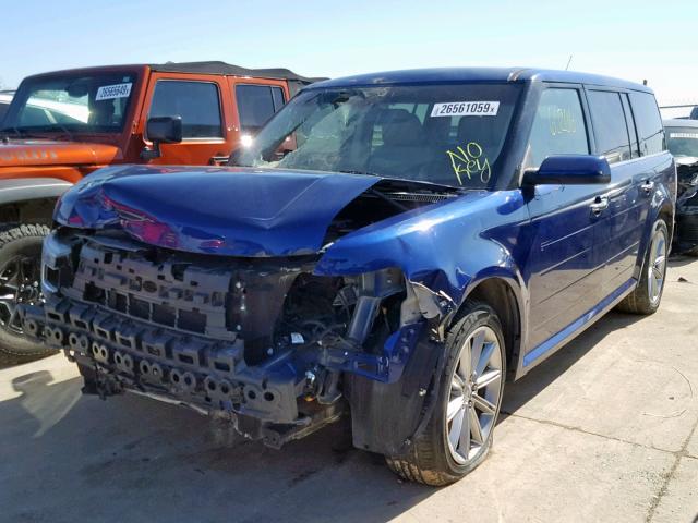 2FMGK5D84DBD07239 - 2013 FORD FLEX LIMIT BLUE photo 2