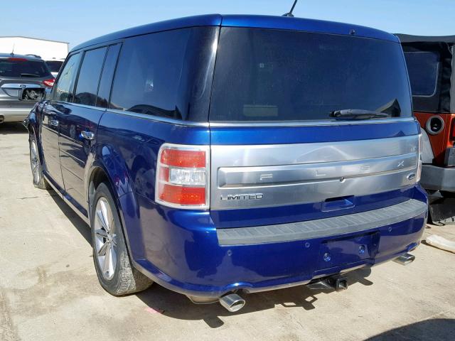 2FMGK5D84DBD07239 - 2013 FORD FLEX LIMIT BLUE photo 3