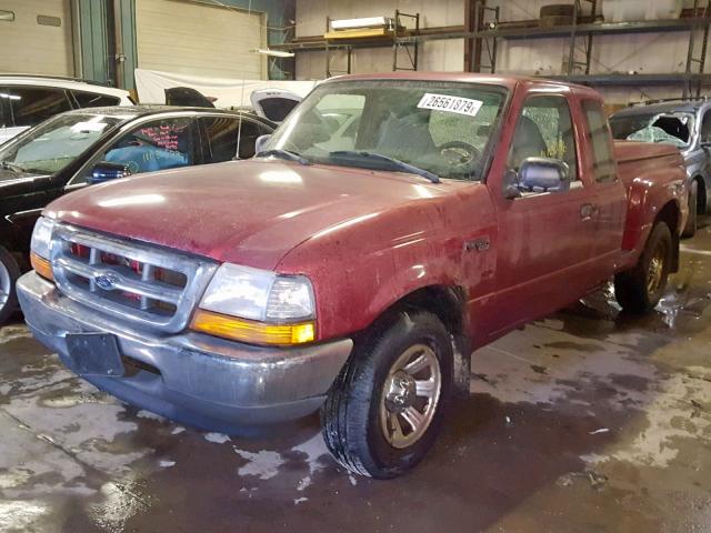 1FTYR14V5YPB68997 - 2000 FORD RANGER SUP BURGUNDY photo 2