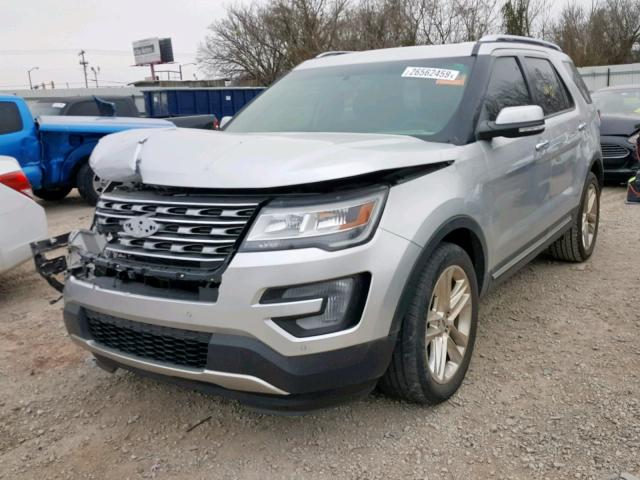 1FM5K7FH2HGB30558 - 2017 FORD EXPLORER L SILVER photo 2