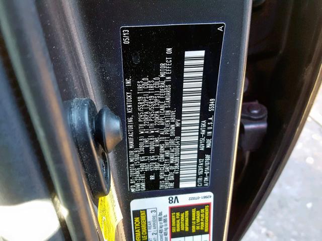 4T3BA3BB1DU045410 - 2013 TOYOTA VENZA LE GRAY photo 10