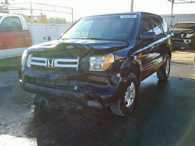 5FNYF28146B032048 - 2006 HONDA PILOT LX BLACK photo 2