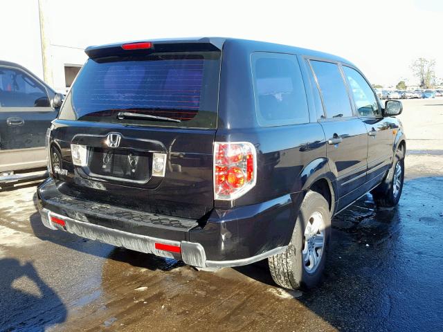 5FNYF28146B032048 - 2006 HONDA PILOT LX BLACK photo 4