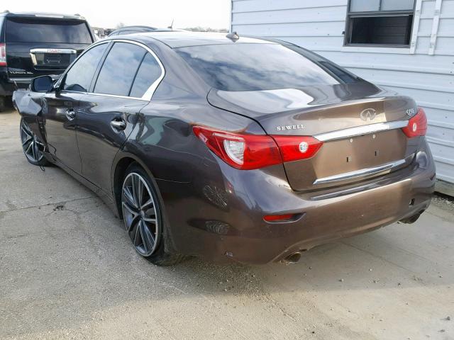 JN1BV7AP0EM675297 - 2014 INFINITI Q50 BASE BROWN photo 3