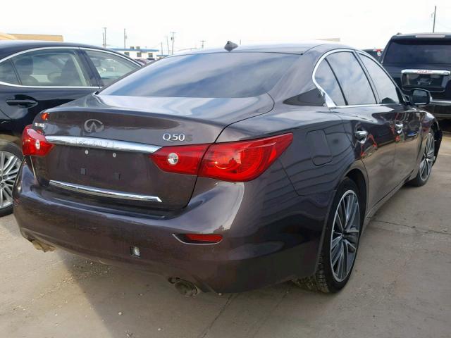 JN1BV7AP0EM675297 - 2014 INFINITI Q50 BASE BROWN photo 4