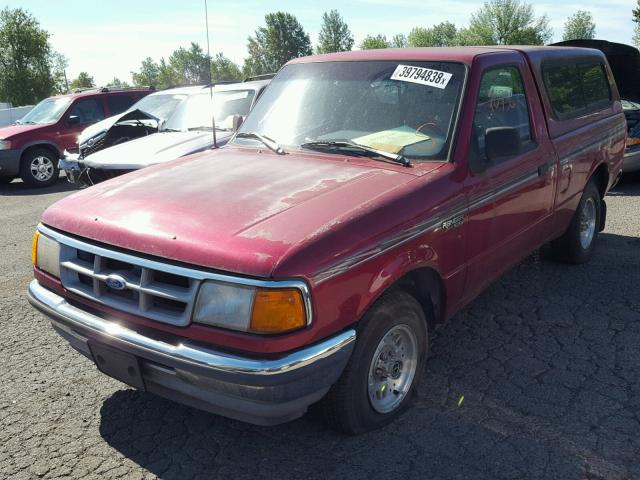 1FTCR10UXPUB71479 - 1993 FORD RANGER MAROON photo 2