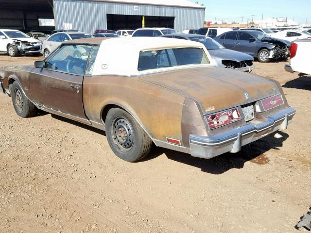 1G4EZ57Y2FE457257 - 1985 BUICK RIVIERA BROWN photo 3