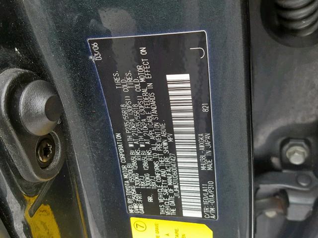 JTJHW31U260047427 - 2006 LEXUS RX 400 GRAY photo 10