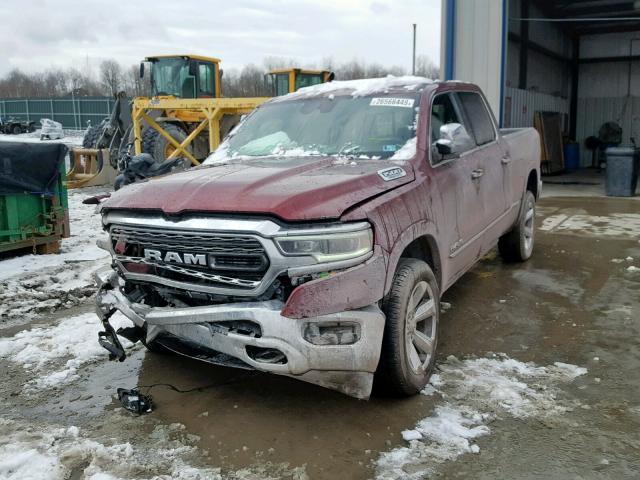 1C6SRFPT2KN528850 - 2019 RAM 1500 LIMIT BURGUNDY photo 2