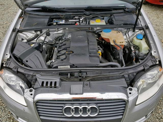 WAUKF78E97A180984 - 2007 AUDI A4 2.0T AV SILVER photo 7