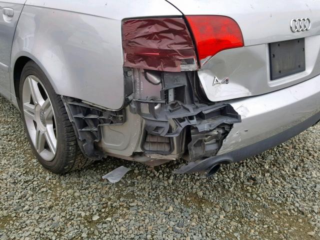 WAUKF78E97A180984 - 2007 AUDI A4 2.0T AV SILVER photo 9