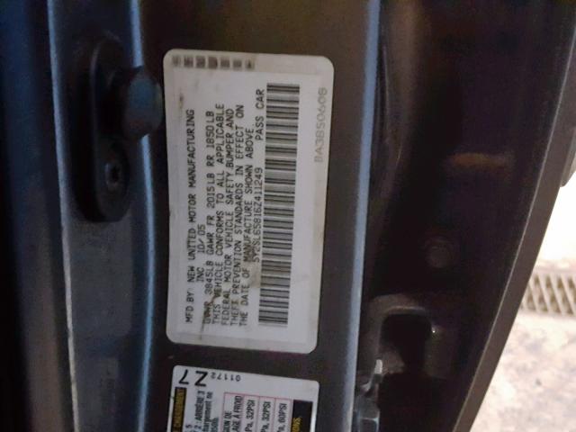 5Y2SL65816Z411249 - 2006 PONTIAC VIBE GRAY photo 10