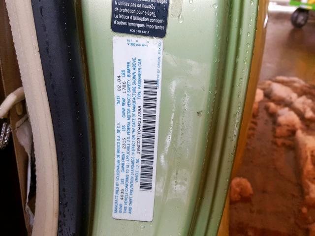 3VWCD31Y04M337288 - 2004 VOLKSWAGEN NEW BEETLE Yaşıl foto 10