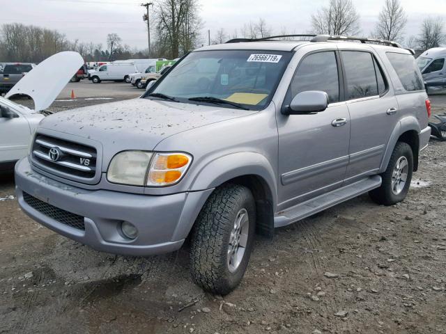 5TDBT48AX2S073087 - 2002 TOYOTA SEQUOIA LI SILVER photo 2