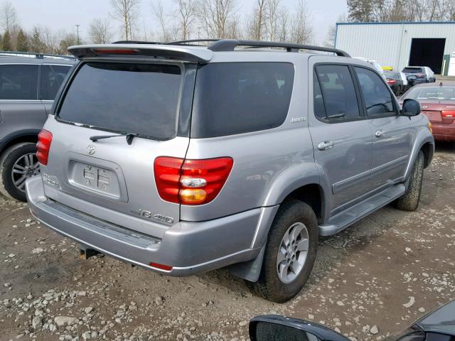 5TDBT48AX2S073087 - 2002 TOYOTA SEQUOIA LI SILVER photo 4