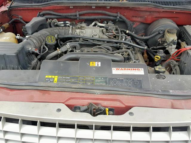 1FMZU74W74UA51962 - 2004 FORD EXPLORER E RED photo 7