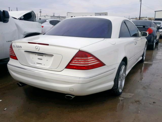 WDBPJ75J64A040202 - 2004 MERCEDES-BENZ CL 500 WHITE photo 4