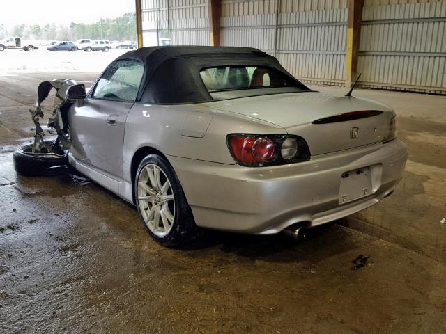 JHMAP11482T006443 - 2002 HONDA S2000 SILVER photo 3