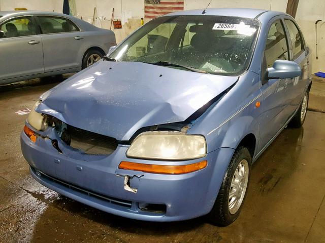 KL1TD52624B183936 - 2004 CHEVROLET AVEO BLUE photo 2