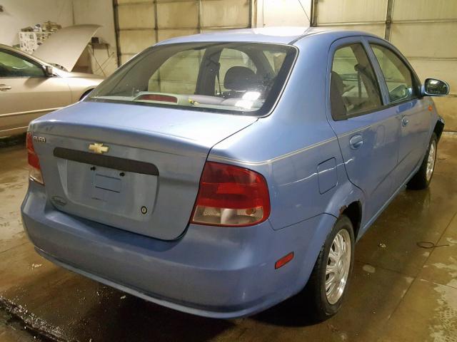 KL1TD52624B183936 - 2004 CHEVROLET AVEO BLUE photo 4