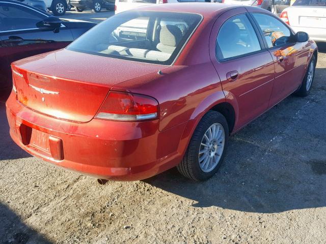 1C3EL46X24N274029 - 2004 CHRYSLER SEBRING LX MAROON photo 4