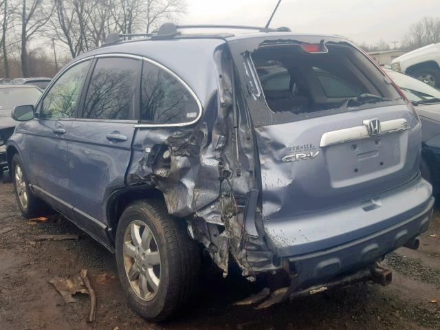 JHLRE48719C007569 - 2009 HONDA CR-V EXL BLUE photo 3