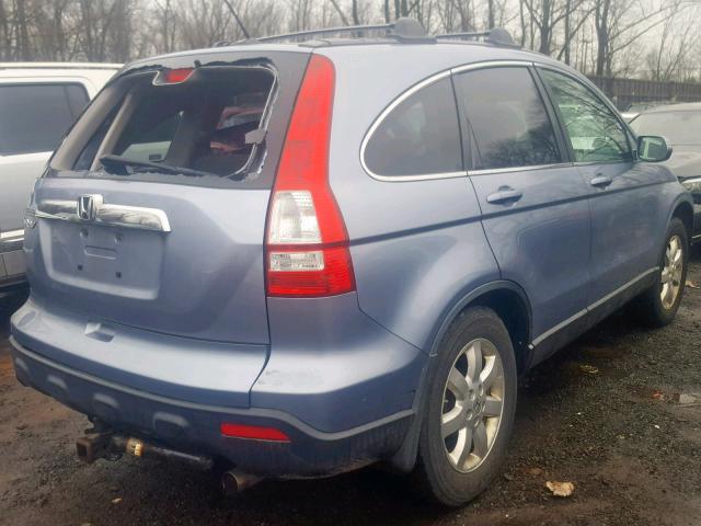 JHLRE48719C007569 - 2009 HONDA CR-V EXL BLUE photo 4