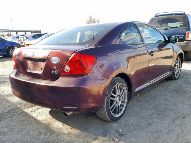 JTKDE177250059577 - 2005 TOYOTA SCION TC 勃艮第红 照片 4