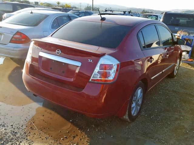 3N1AB6AP8CL653957 - 2012 NISSAN SENTRA 2.0 MAROON photo 4