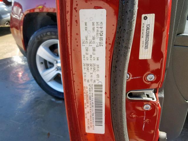 1C4NJDBB6GD662905 - 2016 JEEP COMPASS SP 勃艮第红 照片 10