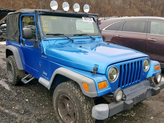 1J4FA49S23P334216 - 2003 JEEP WRANGLER / BLUE photo 1