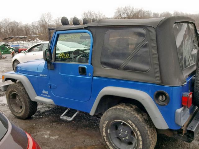 1J4FA49S23P334216 - 2003 JEEP WRANGLER / BLUE photo 9