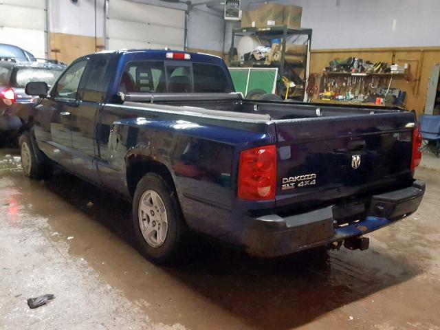 1D7HW42K37S161292 - 2007 DODGE DAKOTA SLT BLUE photo 3