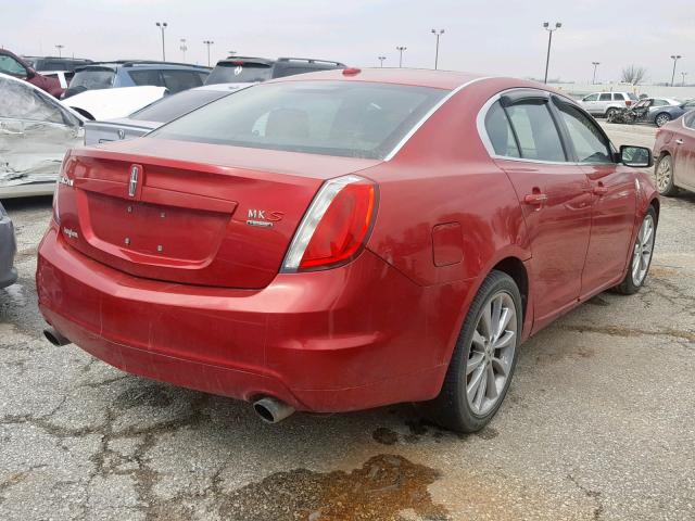 1LNHL9FT4AG610309 - 2010 LINCOLN MKS RED photo 4