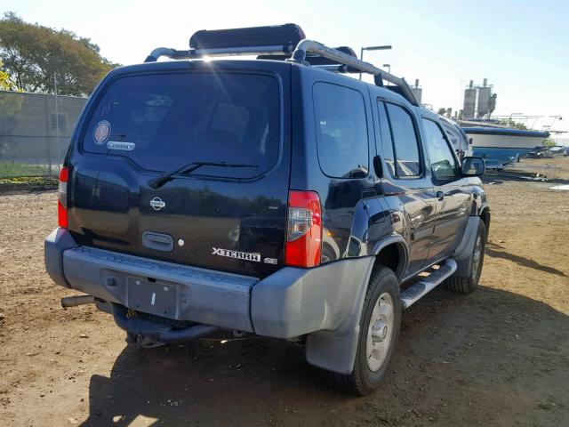 5N1ED28T71C563207 - 2001 NISSAN XTERRA XE BLACK photo 4