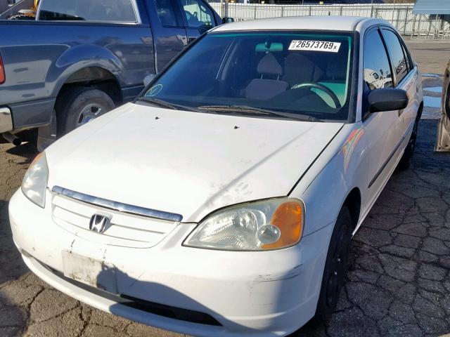 2HGES16142H528033 - 2002 HONDA CIVIC DX WHITE photo 2