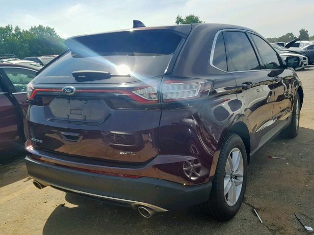 2FMPK3J81JBB22747 - 2018 FORD EDGE SEL BURGUNDY photo 4