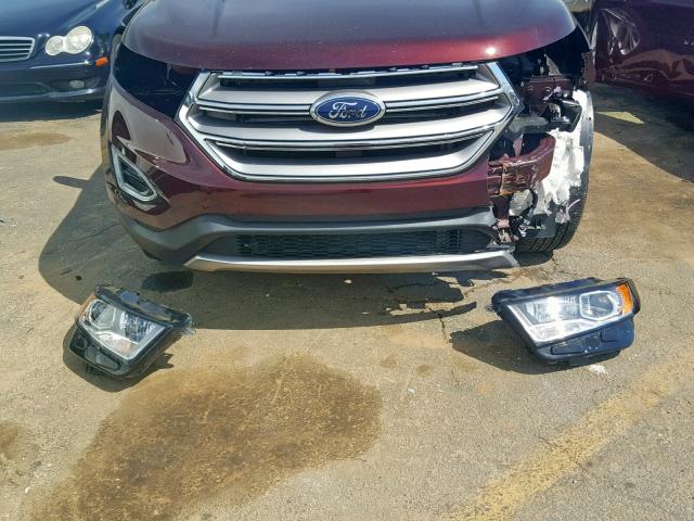 2FMPK3J81JBB22747 - 2018 FORD EDGE SEL BURGUNDY photo 9