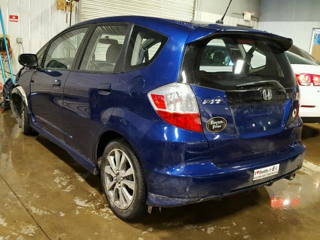 JHMGE8H50CC017719 - 2012 HONDA FIT SPORT BLUE photo 3