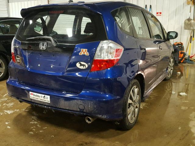 JHMGE8H50CC017719 - 2012 HONDA FIT SPORT BLUE photo 4