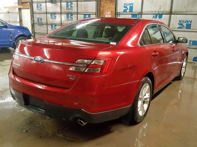 1FAHP2H83DG180355 - 2013 FORD TAURUS SEL RED photo 4