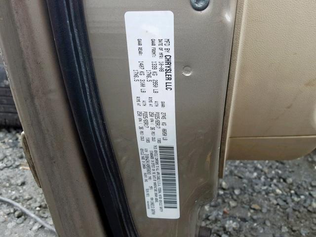 2V8HW34149R550203 - 2009 VOLKSWAGEN ROUTAN SE GOLD photo 10