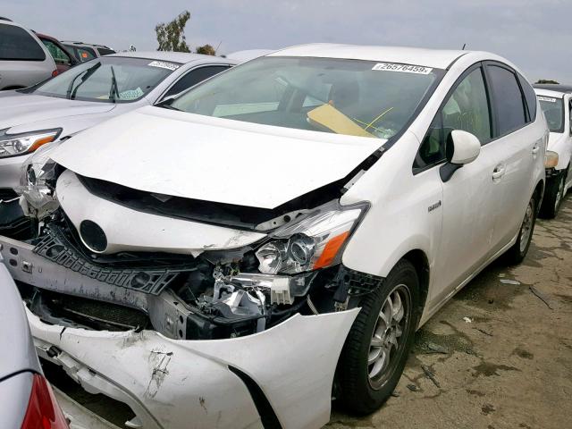 JTDZN3EU8GJ042653 - 2016 TOYOTA PRIUS V WHITE photo 2