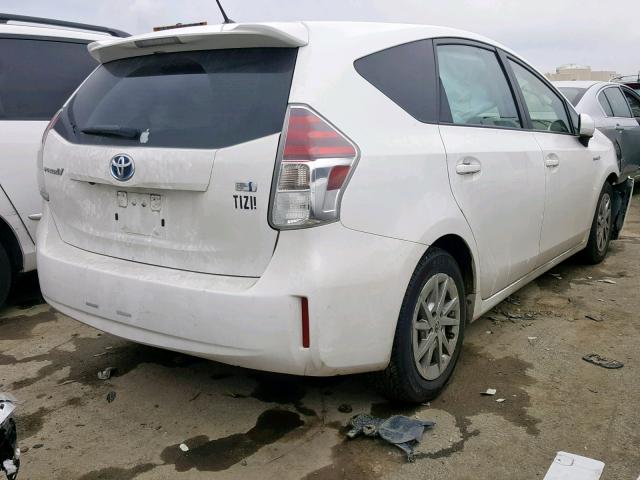 JTDZN3EU8GJ042653 - 2016 TOYOTA PRIUS V WHITE photo 4