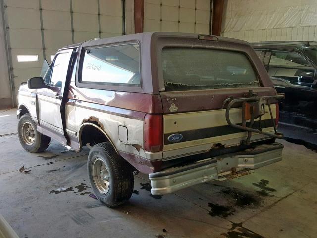 1FMEU15H7TLB86181 - 1996 FORD BRONCO U10 MAROON photo 3