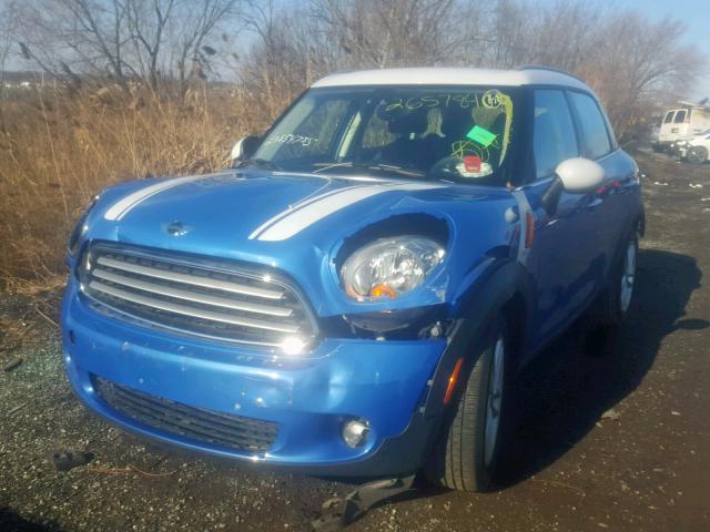 WMWZB3C57EWR39576 - 2014 MINI COOPER COU BLUE photo 2