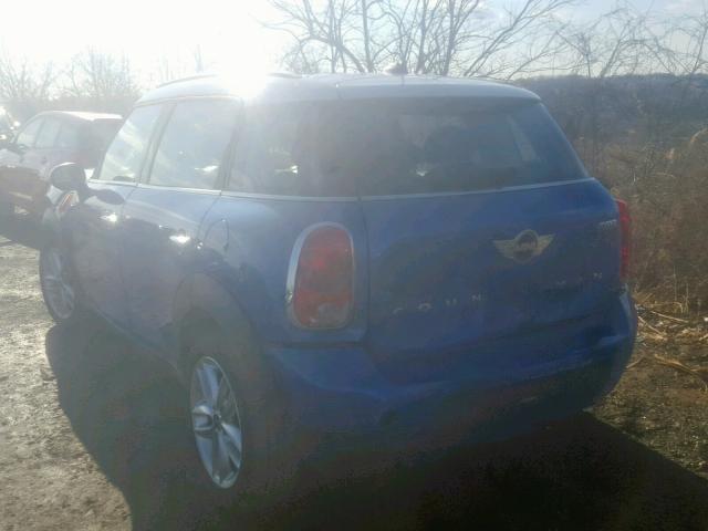 WMWZB3C57EWR39576 - 2014 MINI COOPER COU BLUE photo 3