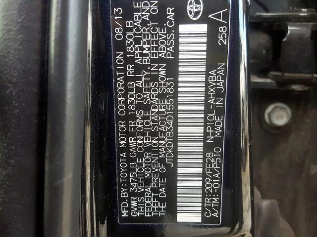 JTDKDTB34D1551831 - 2013 TOYOTA PRIUS C  photo 10