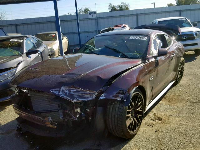 1FA6P8CF1J5109226 - 2018 FORD MUSTANG GT MAROON photo 2